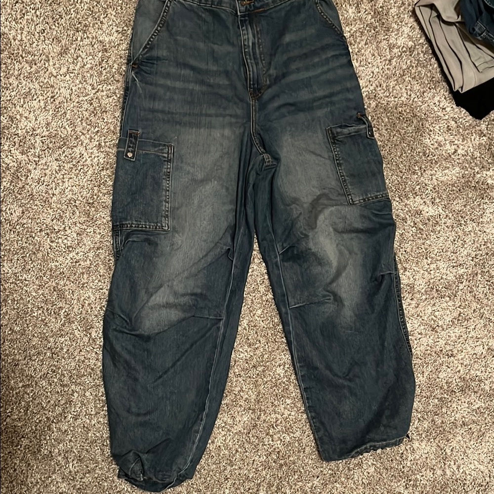 H&M Dark Blue Wide Leg Jeans